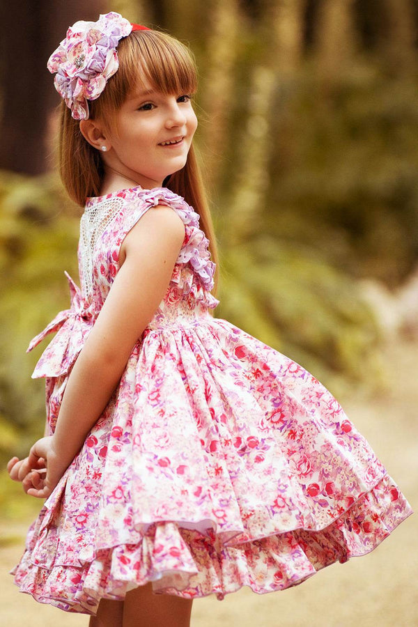Vintage Ruffle Floral Dress