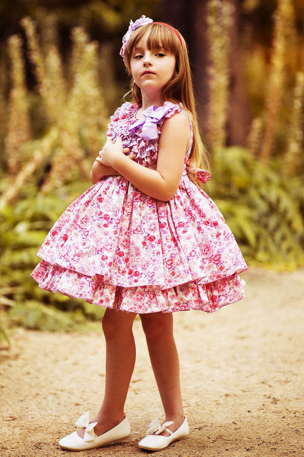 Vintage Ruffle Floral Dress