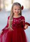 Flower Girl Chiffon Rhinestone Sash Belt Burgundy