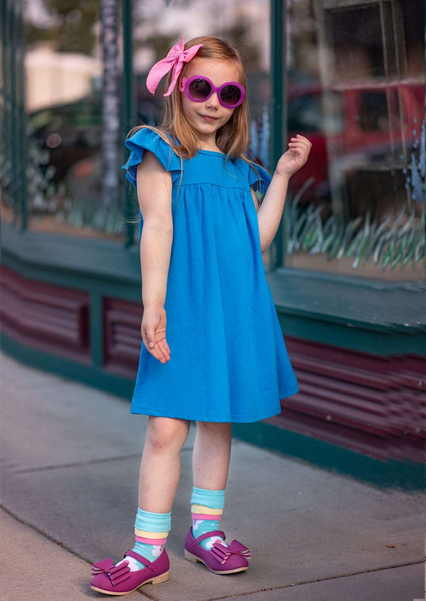 girls blue twirl dress