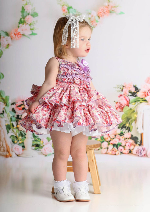 Vintage Ruffle Floral Dress