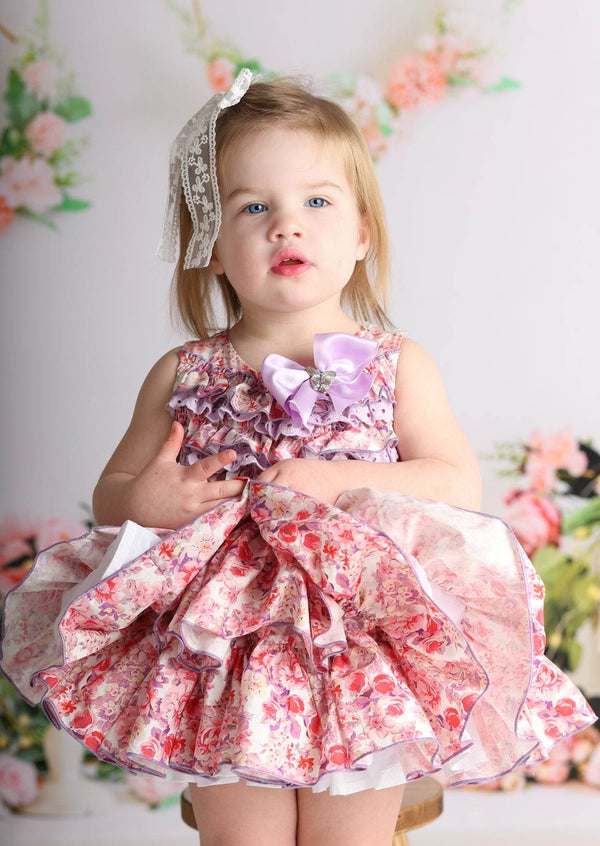 Vintage Ruffle Floral Dress