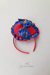 Red and Blue Floral Dress Vintage