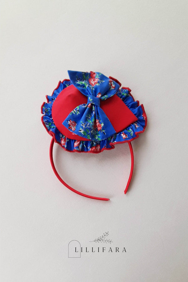 Red and Blue Floral Dress Vintage