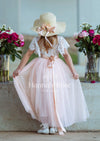 Victorian blush flower girl dress