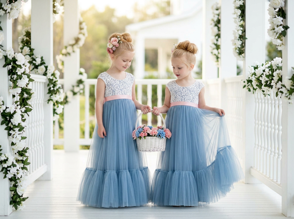 Dusty Blue Flower Girl Dresses: Styling, Themes & Color Pairings