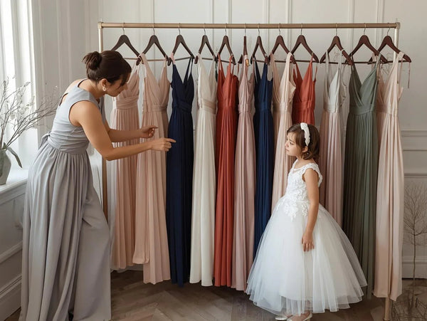 How to Choose Bridesmaid Dresses That Complement Your Flower Girl - Hannah Rose Vintage Boutique