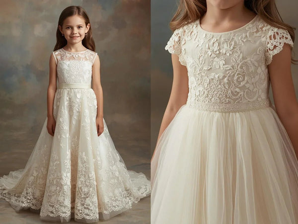 Lace vs. Tulle: Which Flower Girl Dress Fabric Is Right for Your Ceremony? - Hannah Rose Vintage Boutique