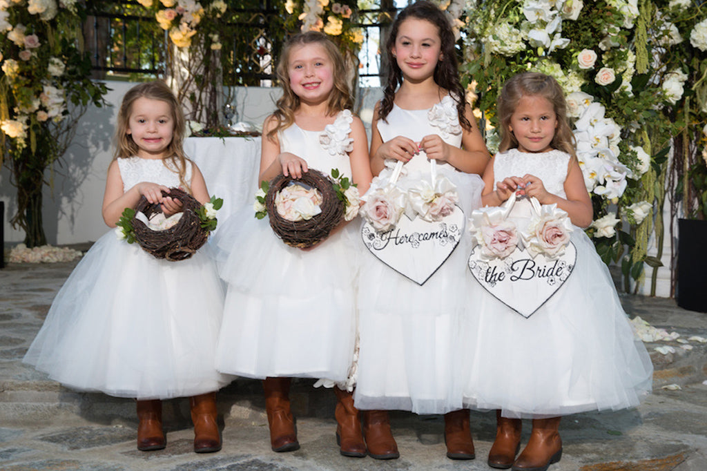 what should the mother of the flower girl wear,  flower girl dresses,  how old should a flower girl be,  do flower girl dresses have to match each other,  davids bridal flower girl dresses