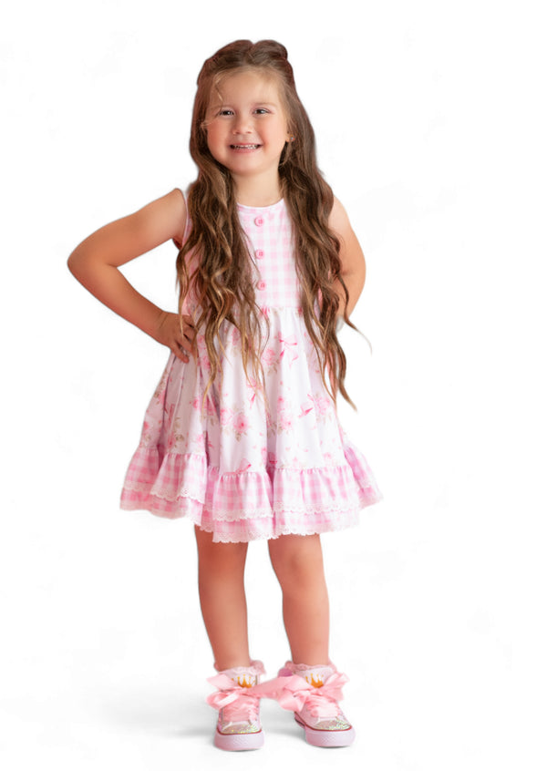 girls pink twirl dress