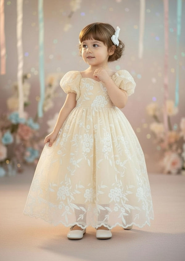 Elegant Ivory Lace Flower Girl Baptism Dress Babies Toddlers Weddings