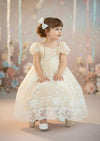Elegant Ivory Lace Flower Girl Baptism Dress Babies Toddlers Weddings