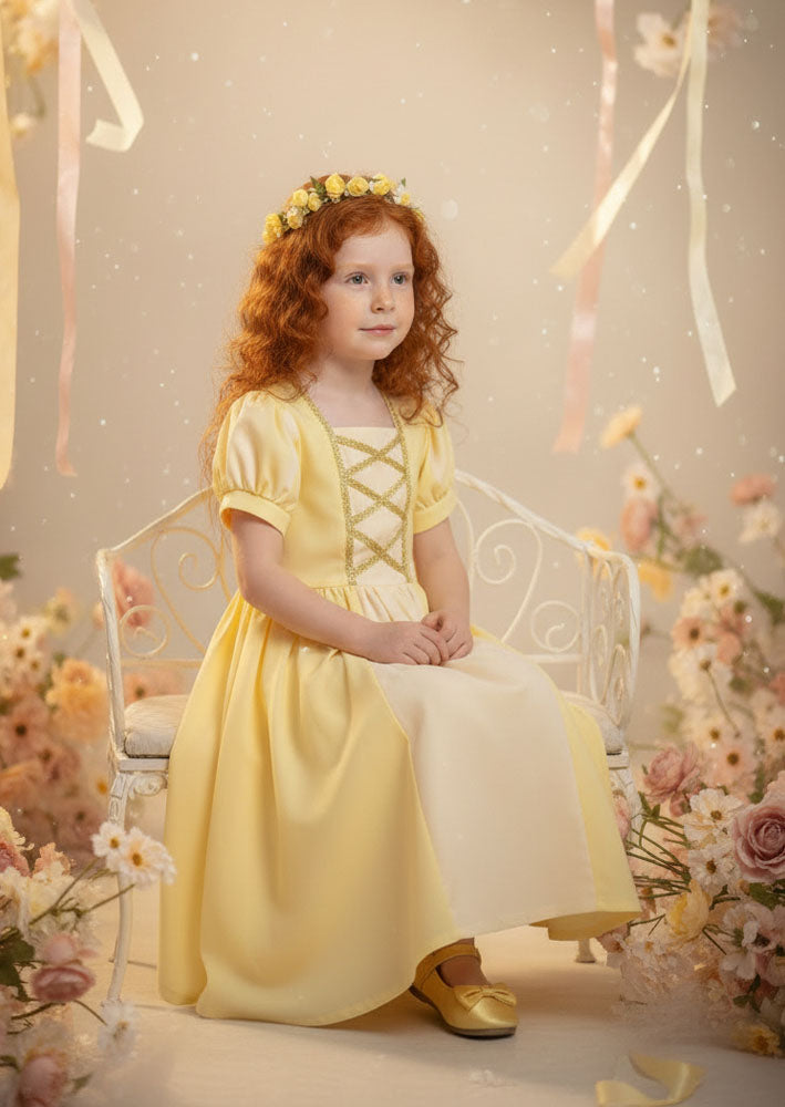 Toddler Girl Princess Costume Dress in Yellow - Beautify & the Beast - Belle