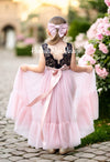 Black and mauve flower girl dresses