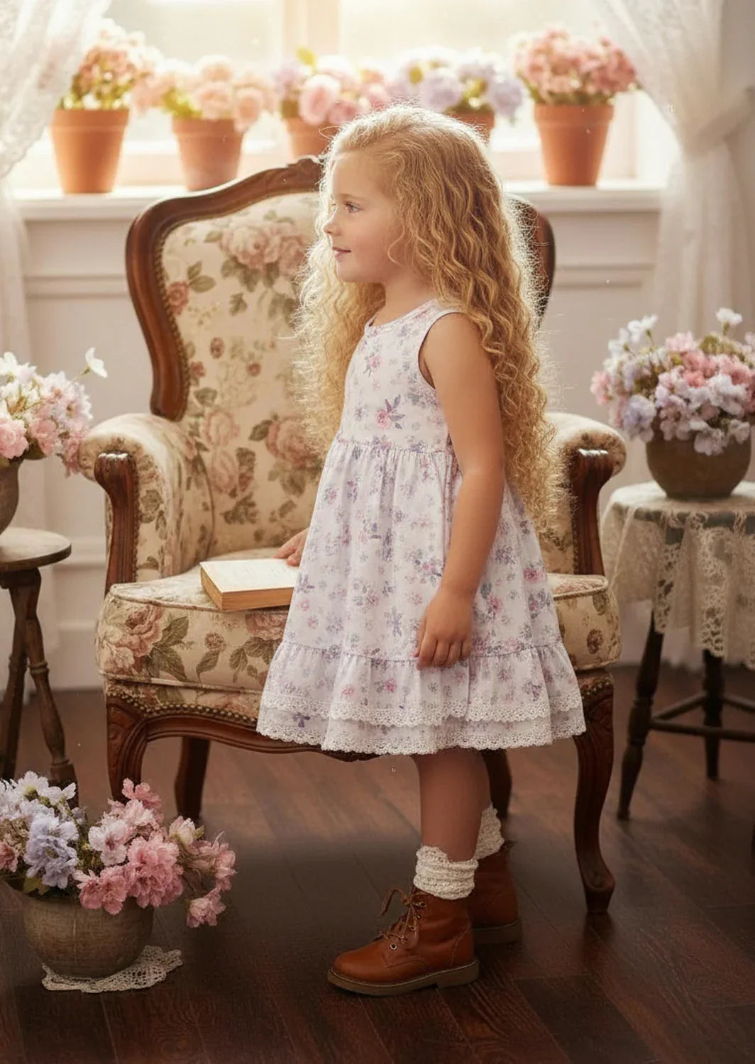 Lavender Butterflies & Flowers