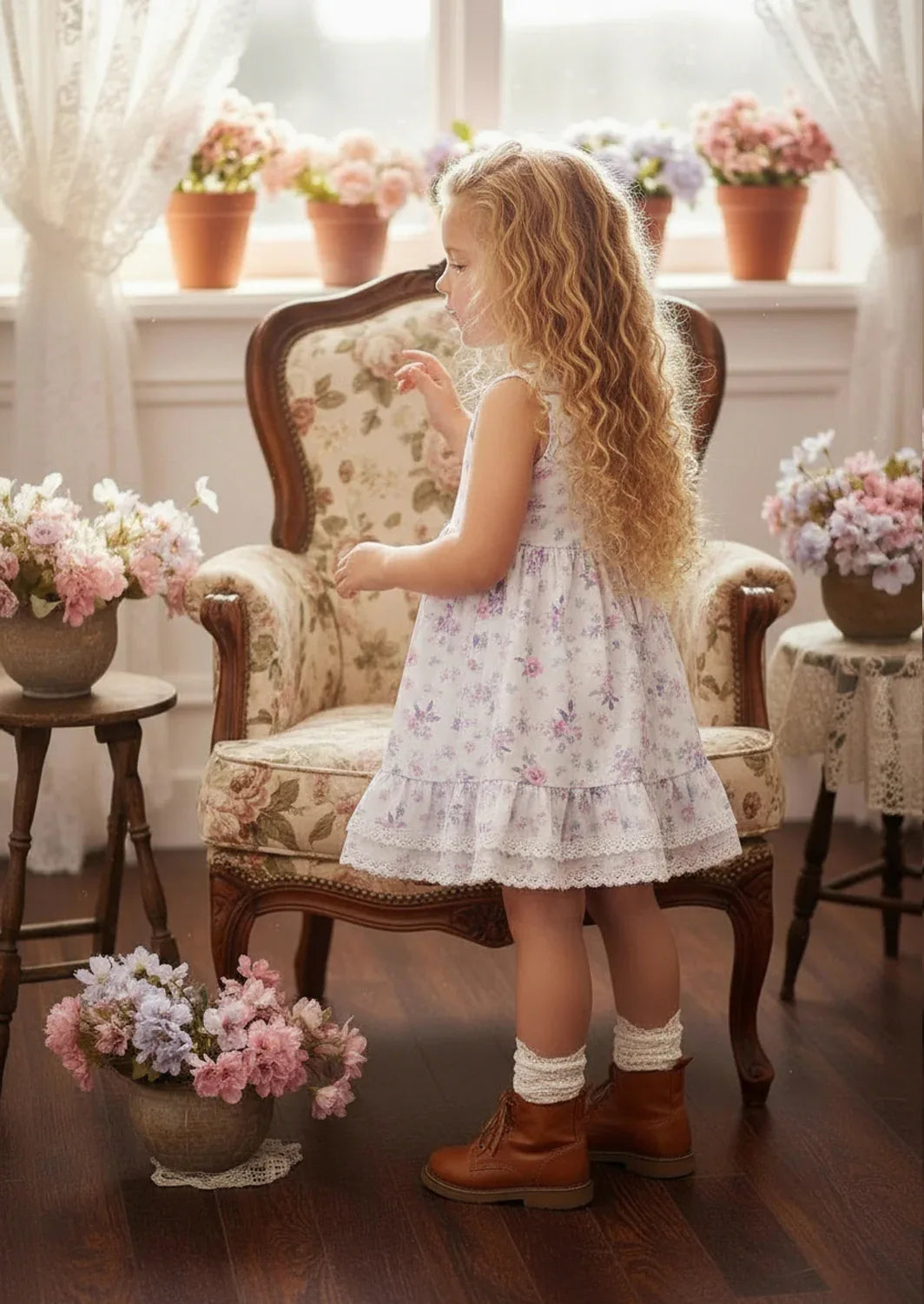 Lavender Butterflies & Flowers