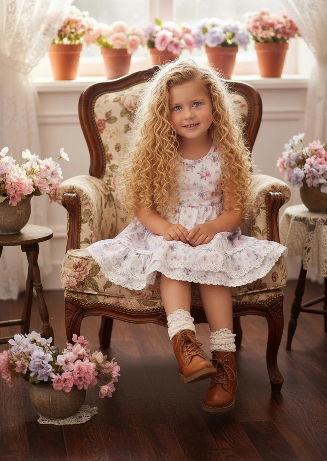 Lavender Butterflies & Flowers