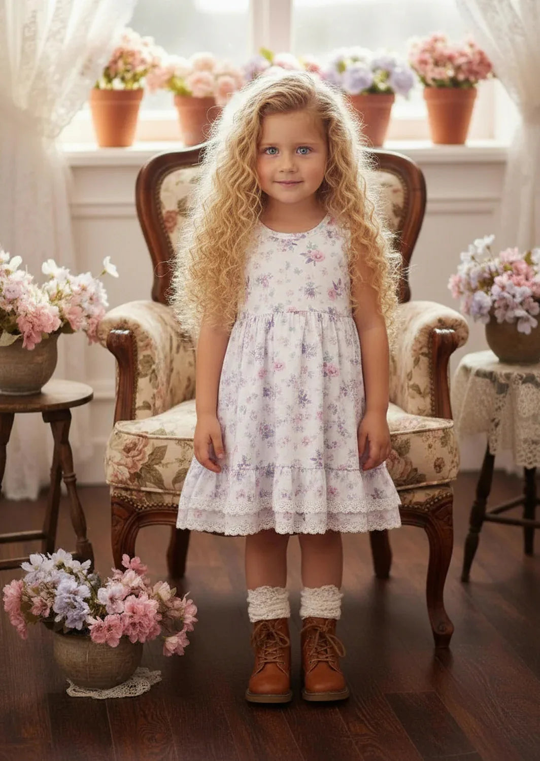 Lavender Butterflies & Flowers