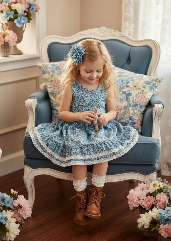 Toddler Summer Twirl dress in blue