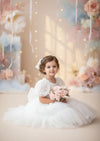 Elegant White Short Sleeve Flower Girl Dress for Classic Modern Weddings