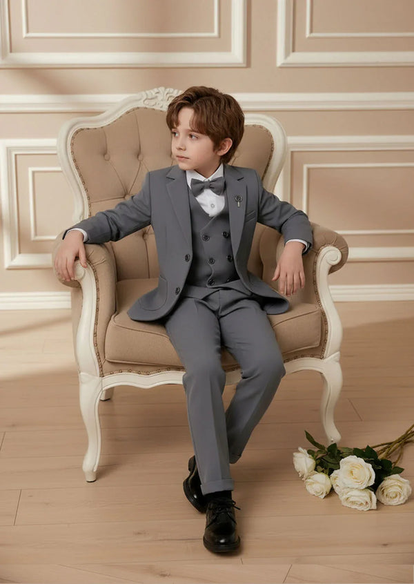 Boys Ellingwood Ring Bearer Suit · 4 Piece in Gray Boys Portrait Special Occasion Suits
