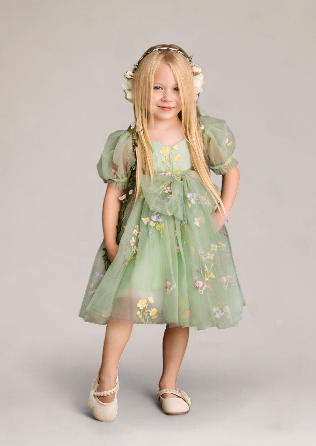 Hannah Rose Fairy in the Garden Dress - Sage