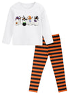 Girls Ghost Halloween Leggings Set – Fall & Trick‑or‑Treat Outfit