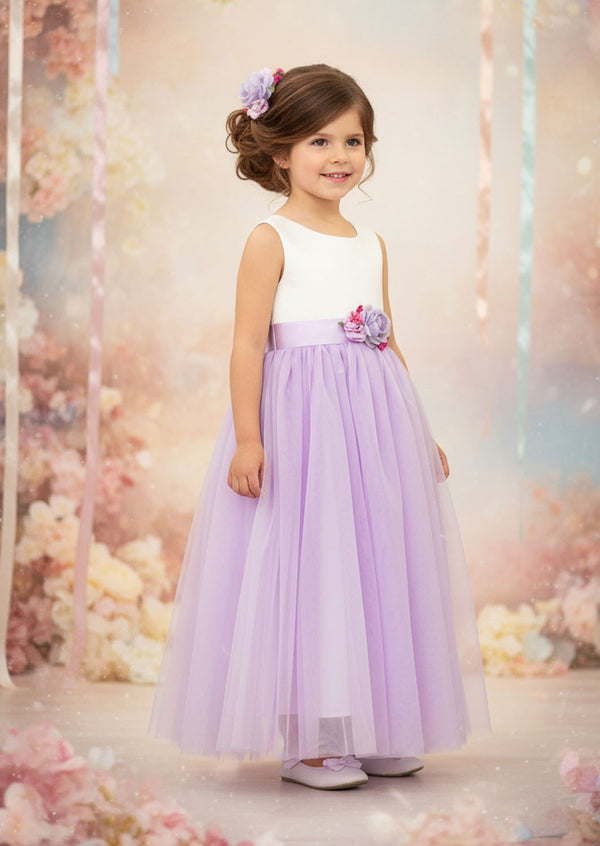Sleeveless Toddler Boho Lavender Flower Girl Dresses Spring Weddings