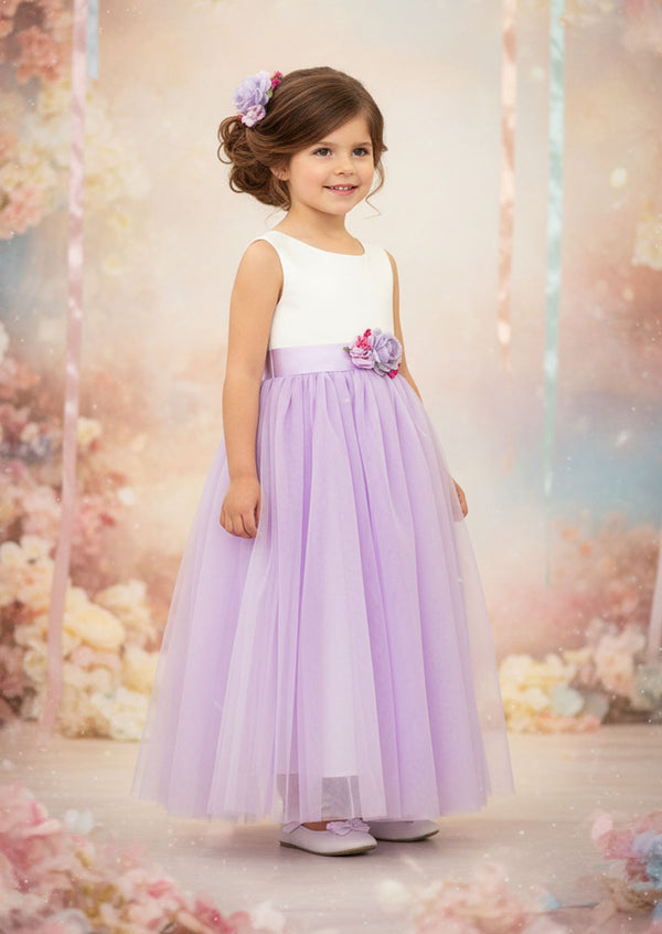 Sleeveless Toddler Boho Lavender Flower Girl Dresses Spring Weddings