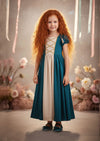 Toddler Girl Medieval Princess Costume Dress - Merida for Halloween Dress up, Make believe
