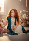 Toddler Girl Medieval Princess Costume Dress - Merida for Halloween Dress up, Make believe