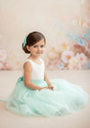 Toddler Sleeveless Boho Flower Girl Dresses in Aqua Mint