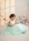 Toddler Sleeveless Boho Flower Girl Dresses in Aqua Mint