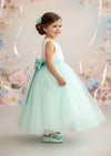 Toddler Sleeveless Boho Flower Girl Dresses in Aqua Mint