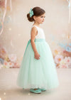 Toddler Sleeveless Boho Flower Girl Dresses in Aqua Mint