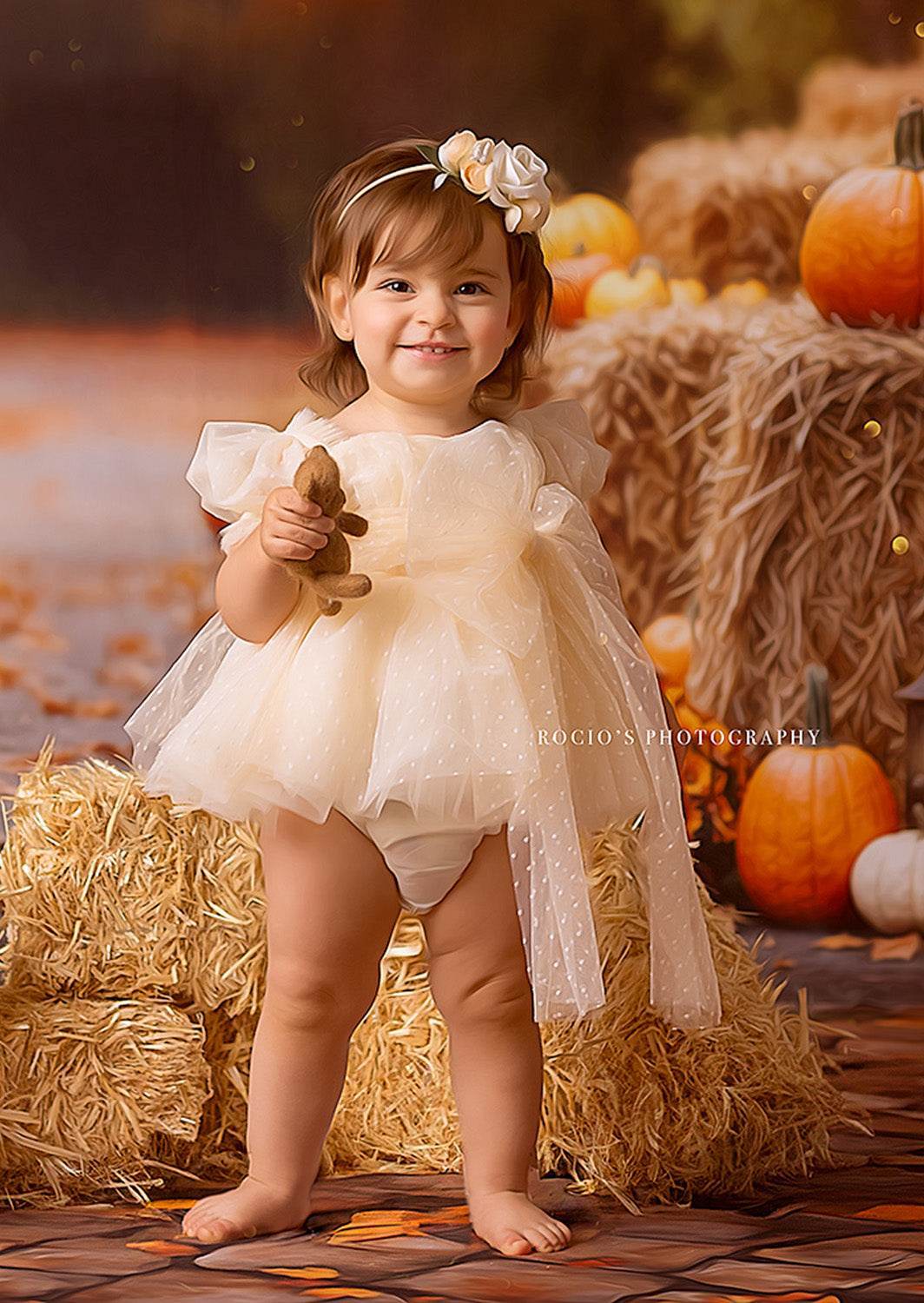 baby girl first birthday fall cake smash