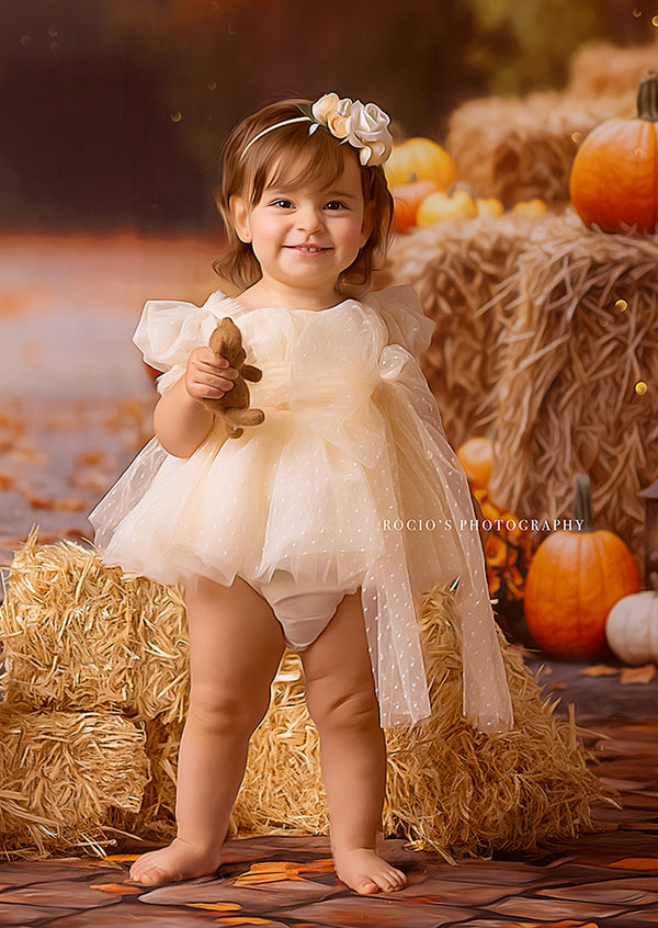 Faya Swiss Dot Romper || Cream