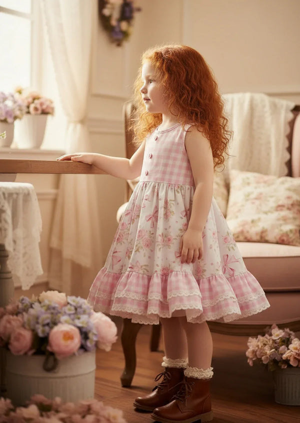 toddler twirl dress for school in pink