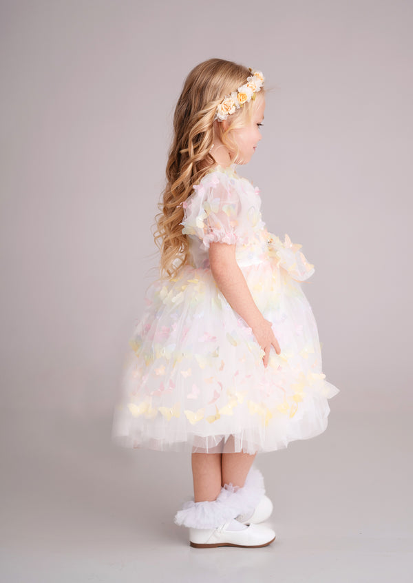 Hannah Rose Butterfly Kisses Party Dress - Pink Lime