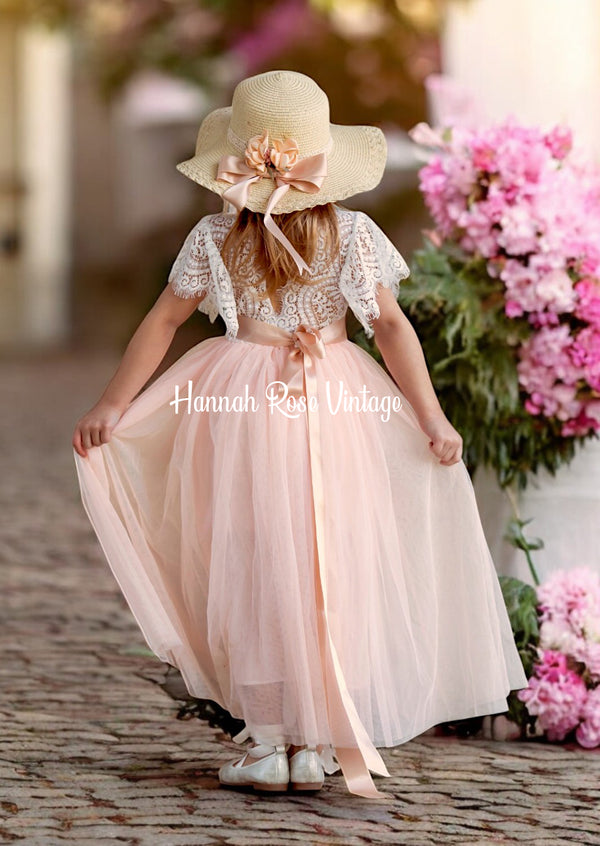 beautiful flower girl dresses in blush