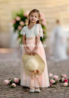 Blush and white flower girl dresses