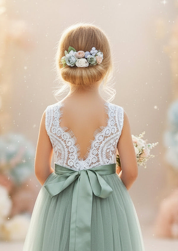 Sofia Dress Knee Length Sage Green