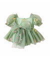 Whispering Willow Floral Party Romper in Sage