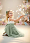Sage Toddler Tulle Flower Girl Dress for Summer Weddings