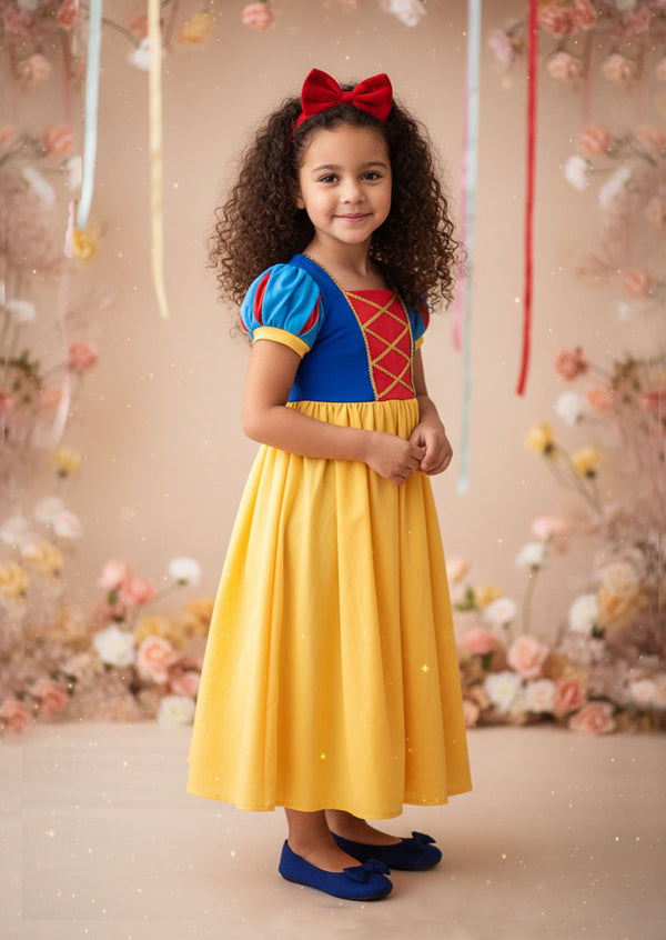 Toddler Girl Snow White Inspired Princess Costume Dress for Snow White Birthday Party