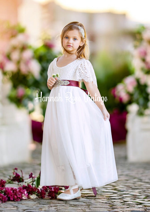 White  Flower Girl dress