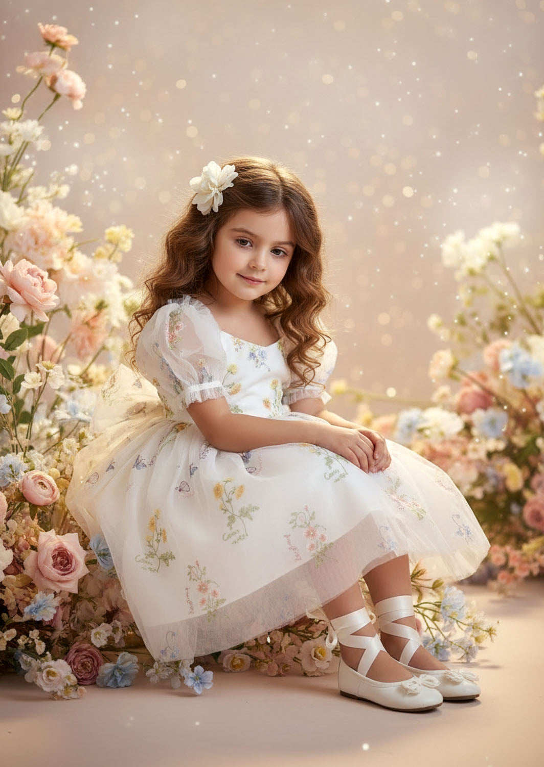 Garden Fairy Dress in White