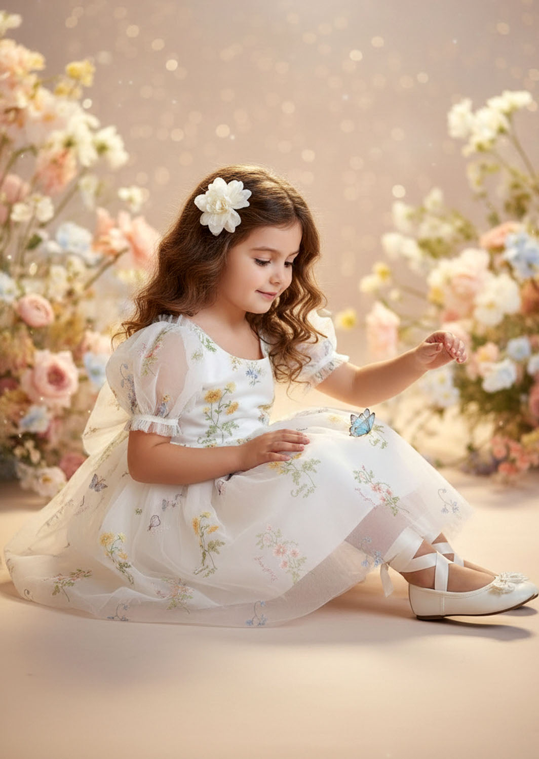 Garden Fairy Dress in White