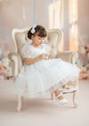 Toddler Girl Victoria Sweetheart Neckline Flower Girl Baptism Dress White & Ivory