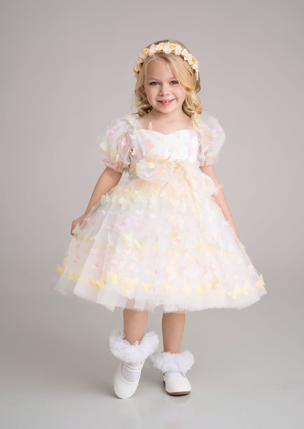 Hannah Rose Butterfly Kisses Party Dress - Pink Lime